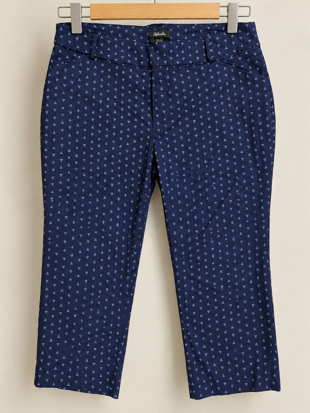 Reitmans | Navy Blue Patterned Capri Pants